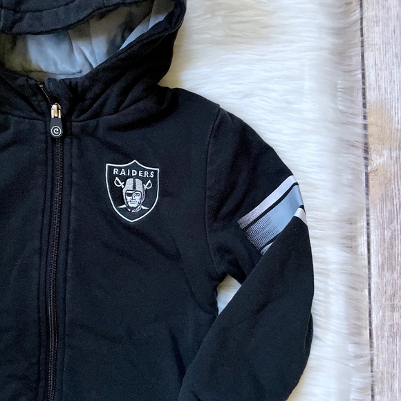 NFL Raiders Kids Full Zip Hoodie That Converts Into A Bear - Picture 3 of 7